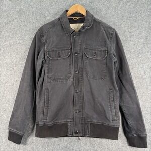 Koto Zip Up Jacket Unisex S-P Military Utility Field Buttons Pockets Black Denim